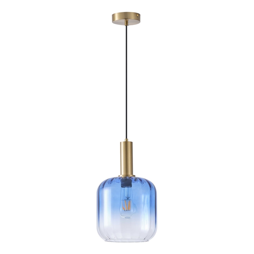 Żyrandol na lince 1xE27/15W/230V niebieski/dym śr. 20 cm