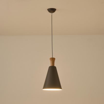 Żyrandol na lince 1xE27/15W/230V szary śr. 20 cm