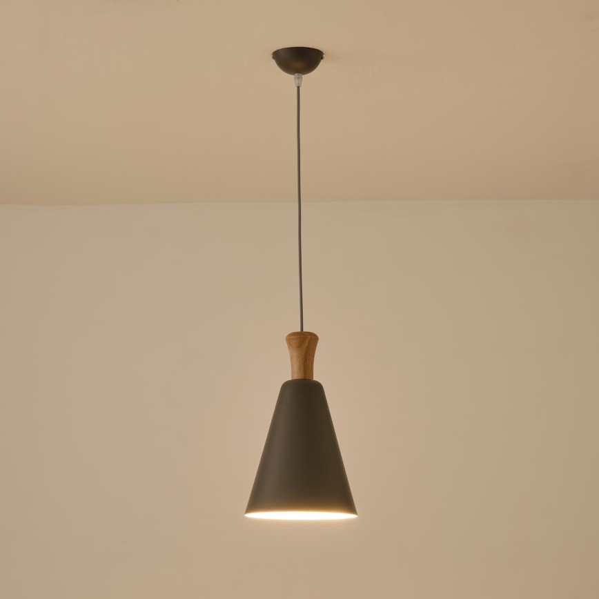Żyrandol na lince 1xE27/15W/230V szary śr. 20 cm