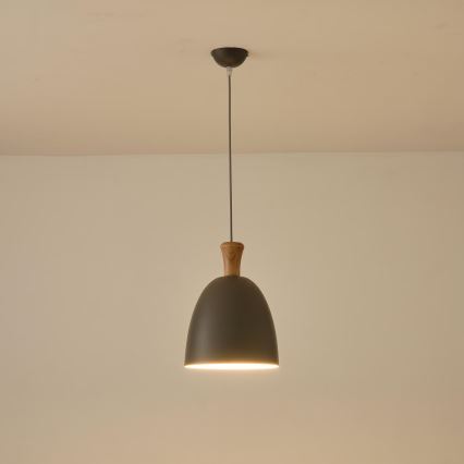 Żyrandol na lince 1xE27/15W/230V szary śr. 23 cm