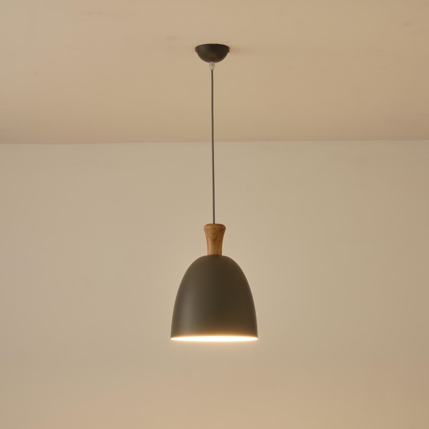 Żyrandol na lince 1xE27/15W/230V szary śr. 23 cm