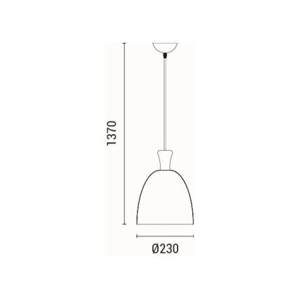 Żyrandol na lince 1xE27/15W/230V szary śr. 23 cm