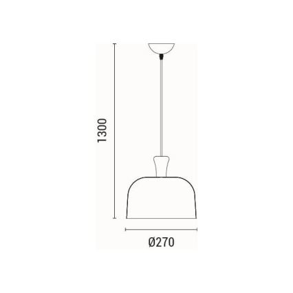 Żyrandol na lince 1xE27/15W/230V szary śr. 27 cm