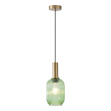 Żyrandol na lince 1xE27/15W/230V zielony 13 cm