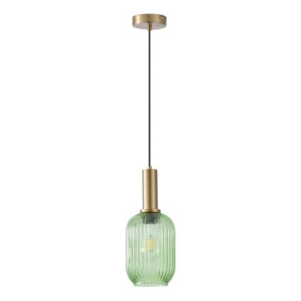 Żyrandol na lince 1xE27/15W/230V zielony 13 cm