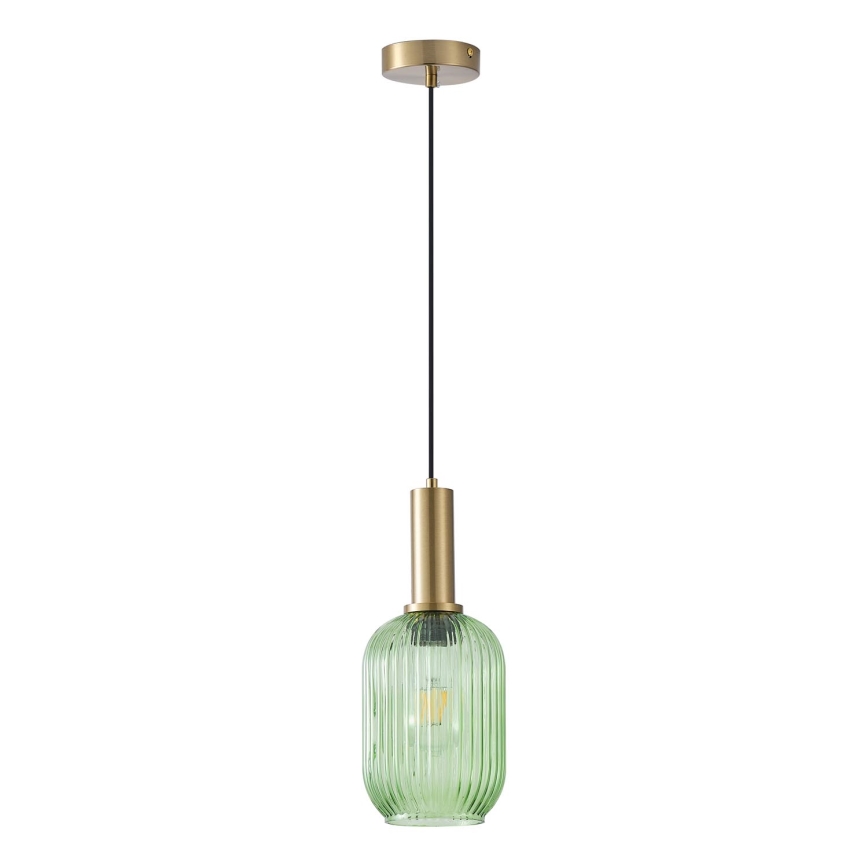 Żyrandol na lince 1xE27/15W/230V zielony 13 cm