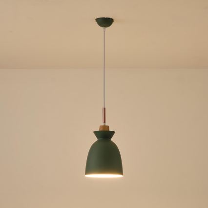 Żyrandol na lince 1xE27/15W/230V zielony śr. 19,5 cm