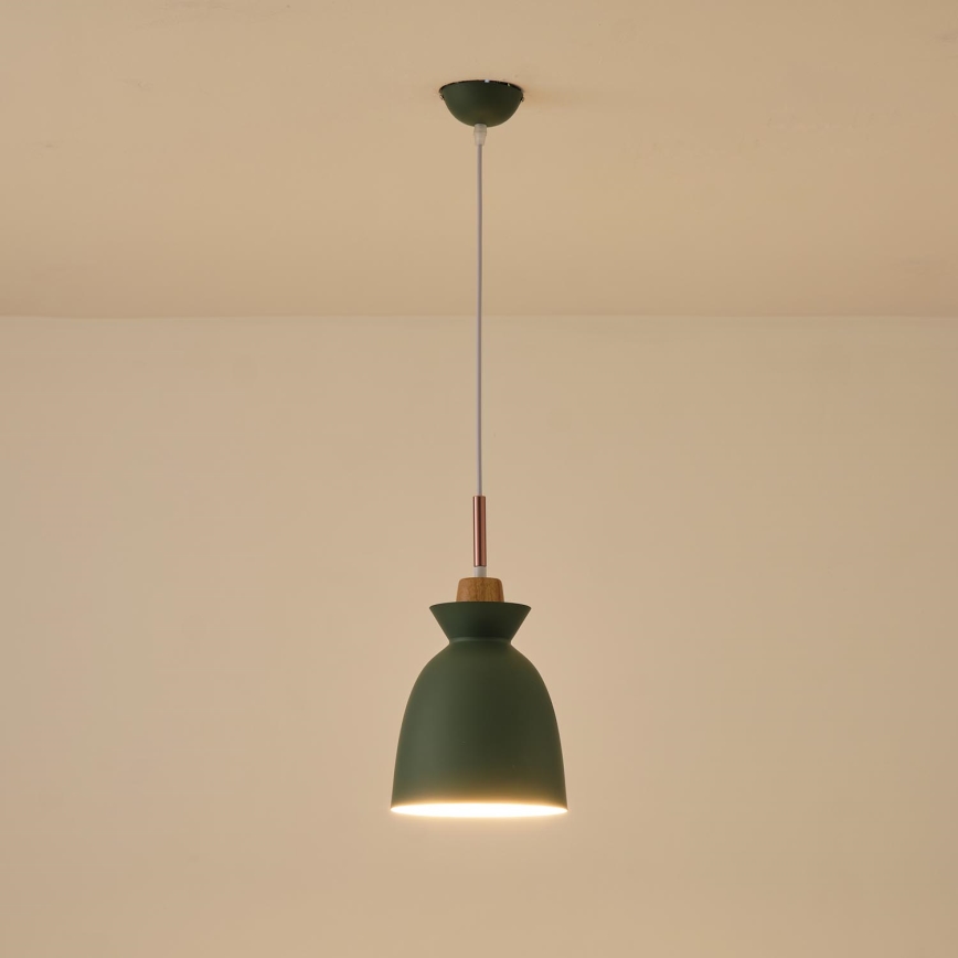 Żyrandol na lince 1xE27/15W/230V zielony śr. 19,5 cm