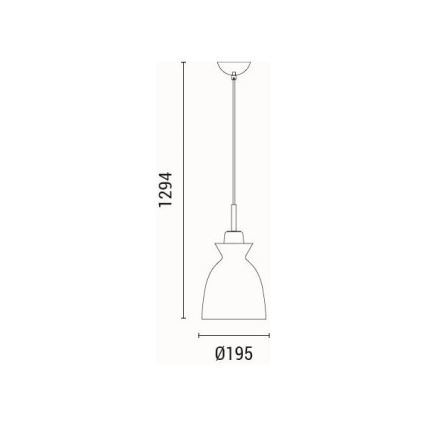Żyrandol na lince 1xE27/15W/230V zielony śr. 19,5 cm
