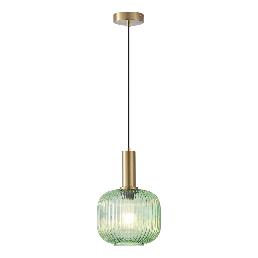Żyrandol na lince 1xE27/15W/230V zielony śr. 20 cm