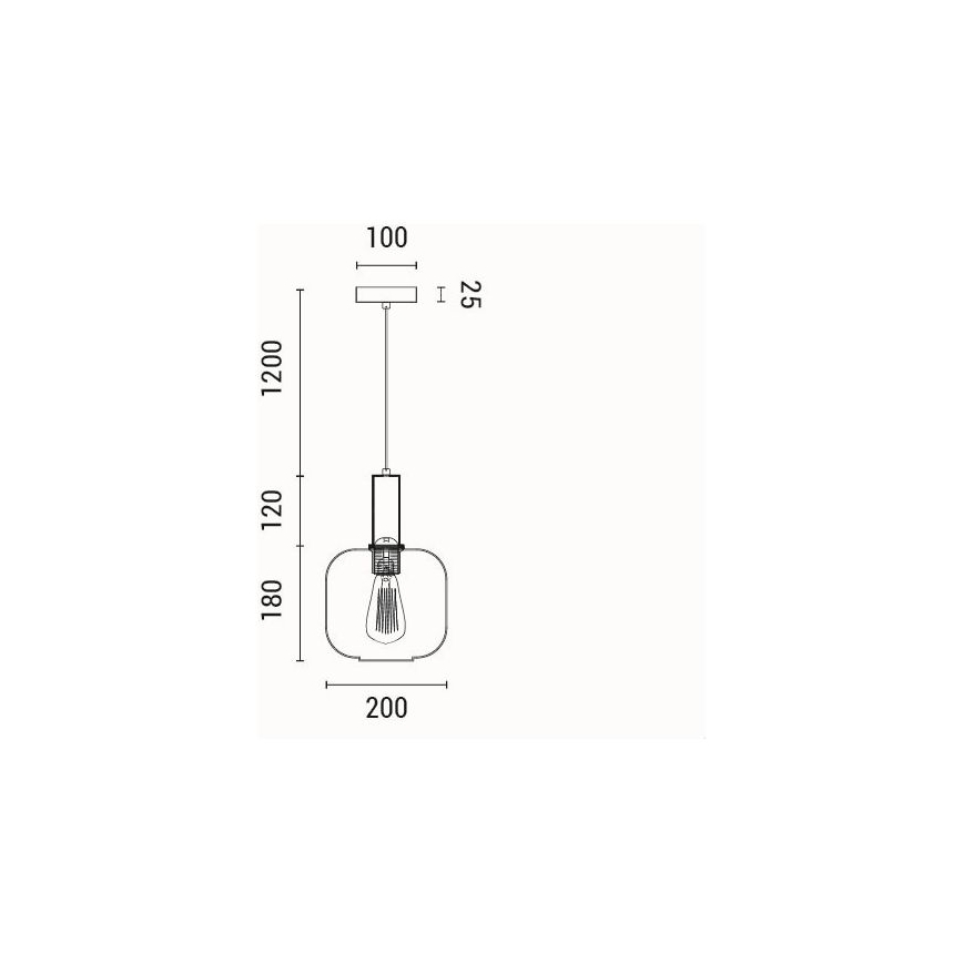 Żyrandol na lince 1xE27/15W/230V zielony śr. 20 cm