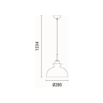 Żyrandol na lince 1xE27/15W/230V zielony śr. 28 cm