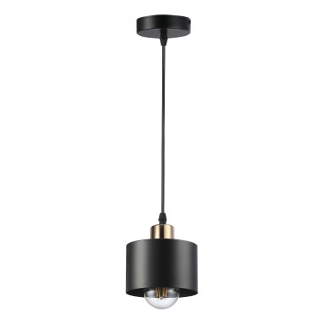 Żyrandol na lince 1xE27/35W/230V śr. 12 cm czarny/złoty