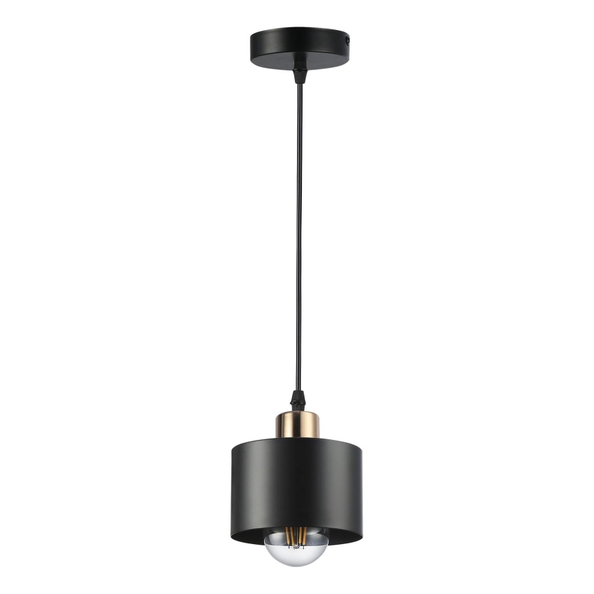 Żyrandol na lince 1xE27/35W/230V śr. 12 cm czarny/złoty