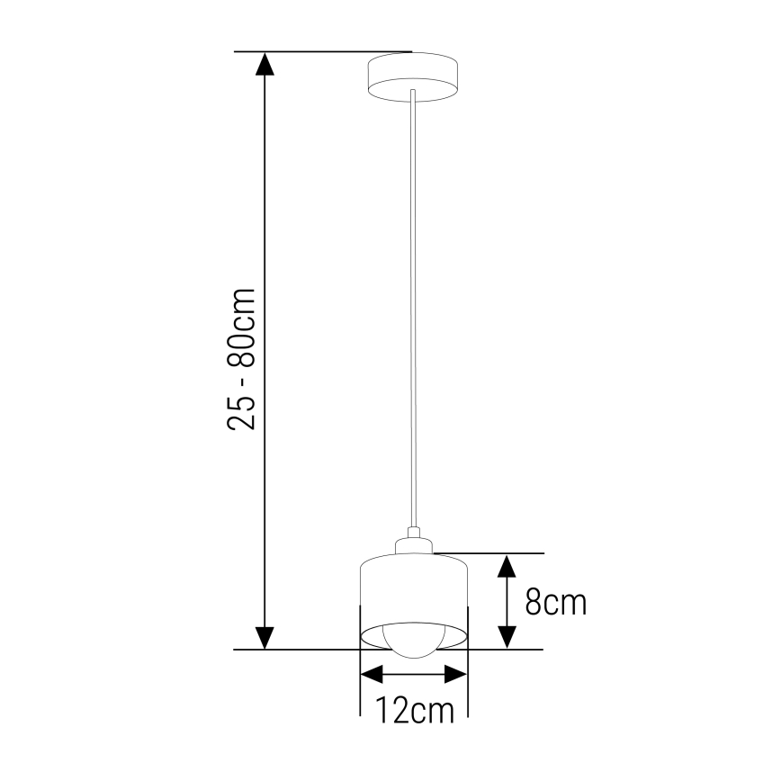 Żyrandol na lince 1xE27/35W/230V śr. 12 cm czarny/złoty
