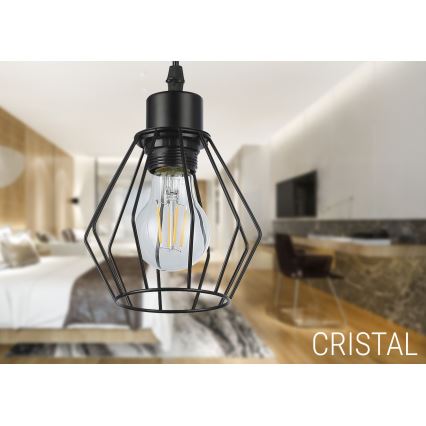 Żyrandol na lince 1xE27/35W/230V śr. 18 cm czarny