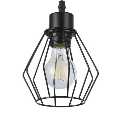 Żyrandol na lince 1xE27/35W/230V śr. 18 cm czarny