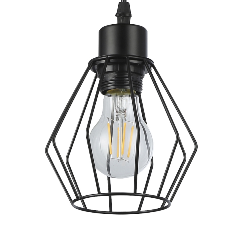 Żyrandol na lince 1xE27/35W/230V śr. 18 cm czarny