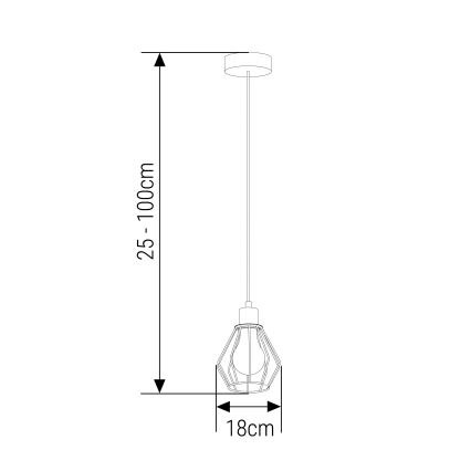 Żyrandol na lince 1xE27/35W/230V śr. 18 cm czarny