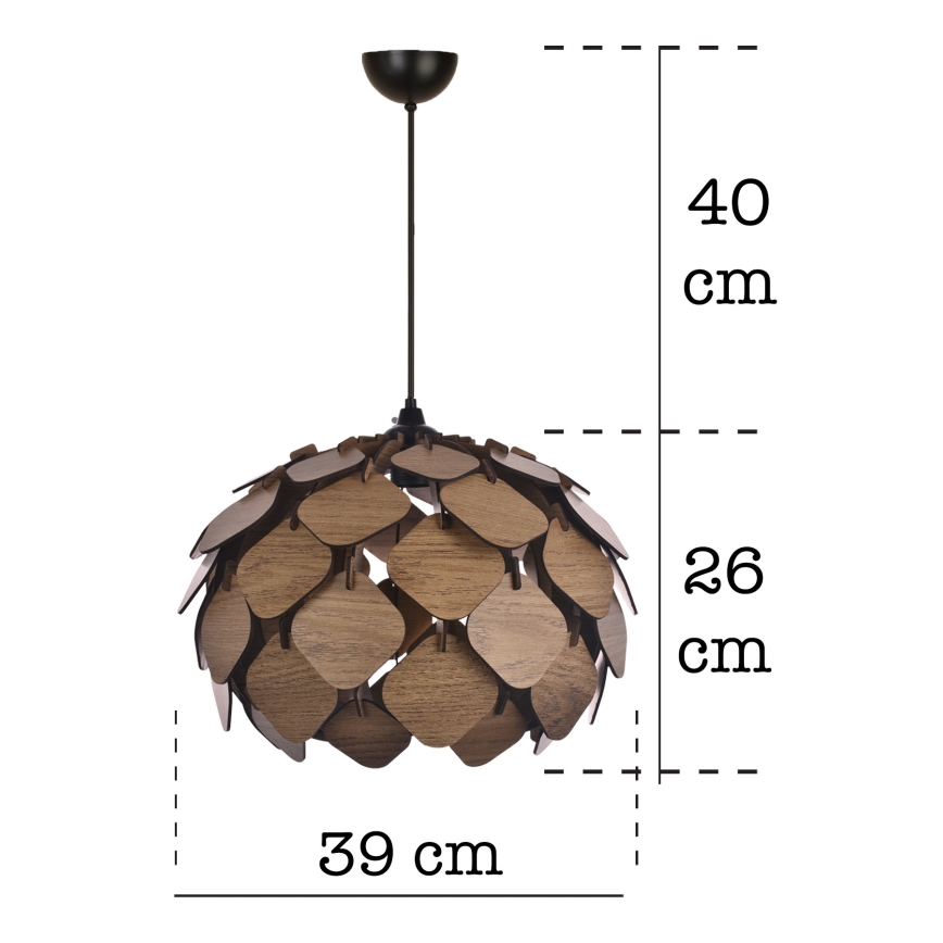 Żyrandol na lince 1xE27/40W/230V brązowy