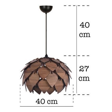 Żyrandol na lince 1xE27/40W/230V brązowy