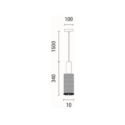 Żyrandol na lince 1xE27/40W/230V czarny