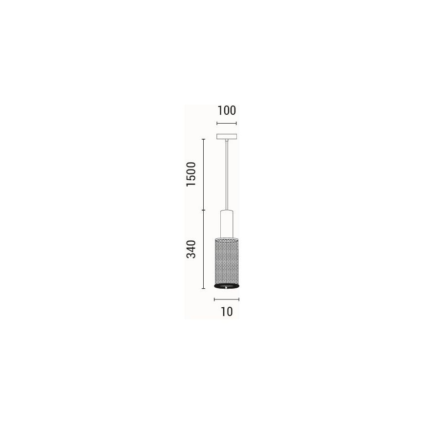 Żyrandol na lince 1xE27/40W/230V czarny