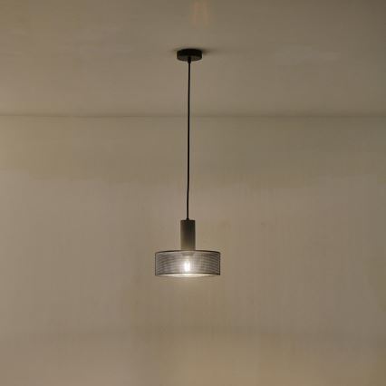 Żyrandol na lince 1xE27/40W/230V czarny