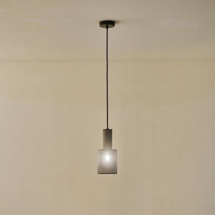 Żyrandol na lince 1xE27/40W/230V czarny
