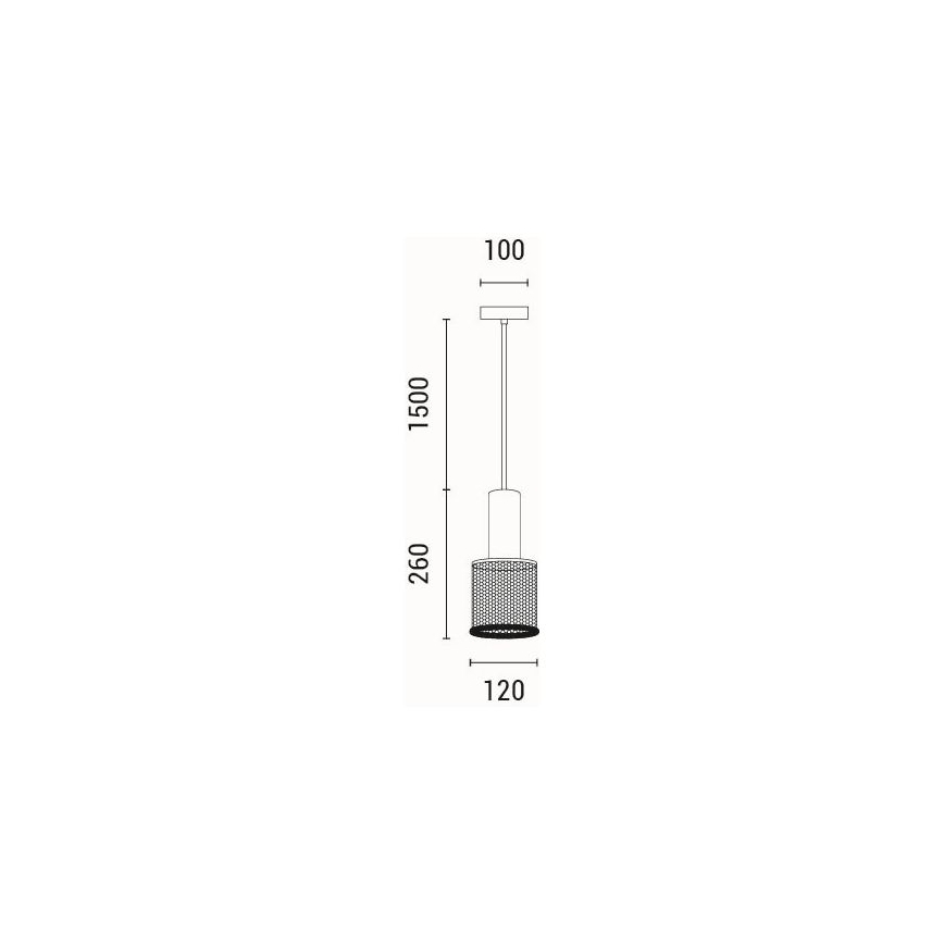 Żyrandol na lince 1xE27/40W/230V czarny