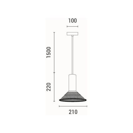 Żyrandol na lince 1xE27/40W/230V czarny