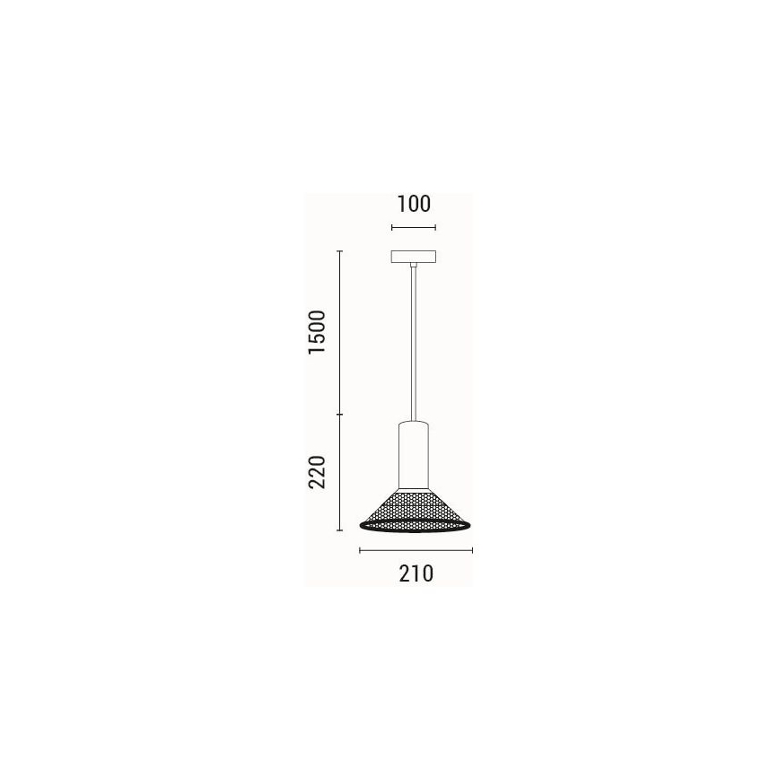 Żyrandol na lince 1xE27/40W/230V czarny