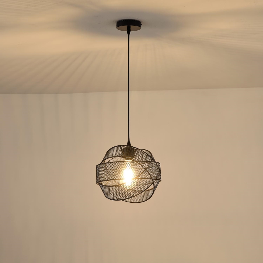 Żyrandol na lince 1xE27/40W/230V czarny