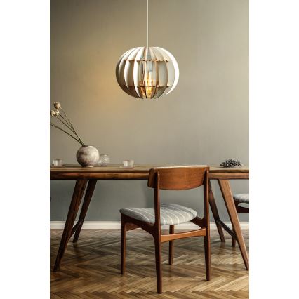 Żyrandol na lince 1xE27/60W/230V biały śr. 20 cm