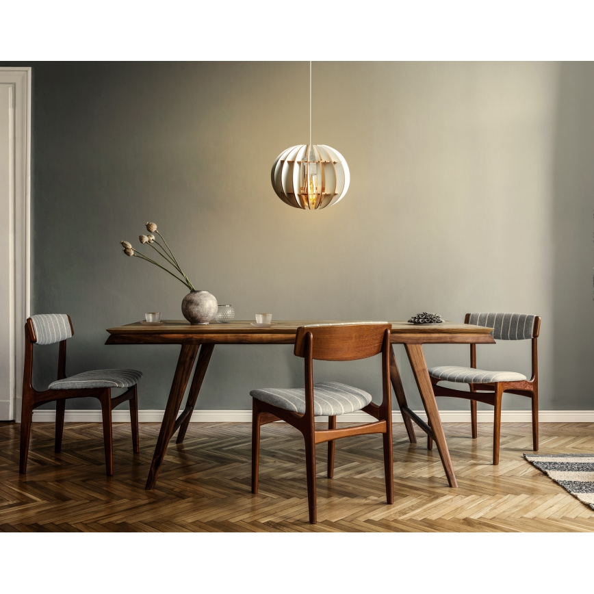 Żyrandol na lince 1xE27/60W/230V biały śr. 20 cm