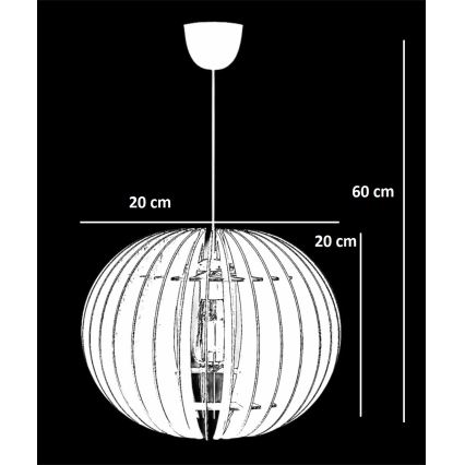 Żyrandol na lince 1xE27/60W/230V biały śr. 20 cm