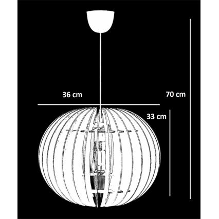 Żyrandol na lince 1xE27/60W/230V biały śr. 36 cm