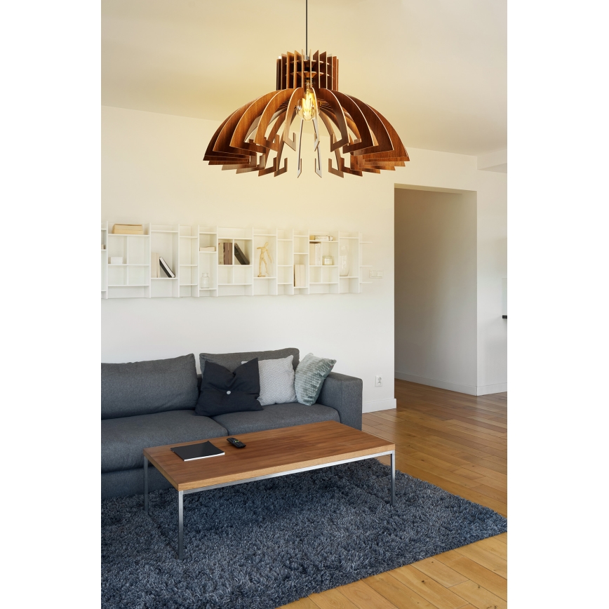 Żyrandol na lince 1xE27/60W/230V brązowy śr. 39 cm