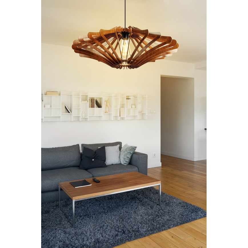 Żyrandol na lince 1xE27/60W/230V brązowy śr. 47 cm