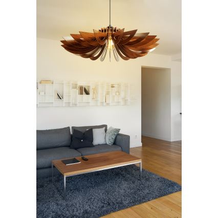 Żyrandol na lince 1xE27/60W/230V brązowy śr. 52 cm