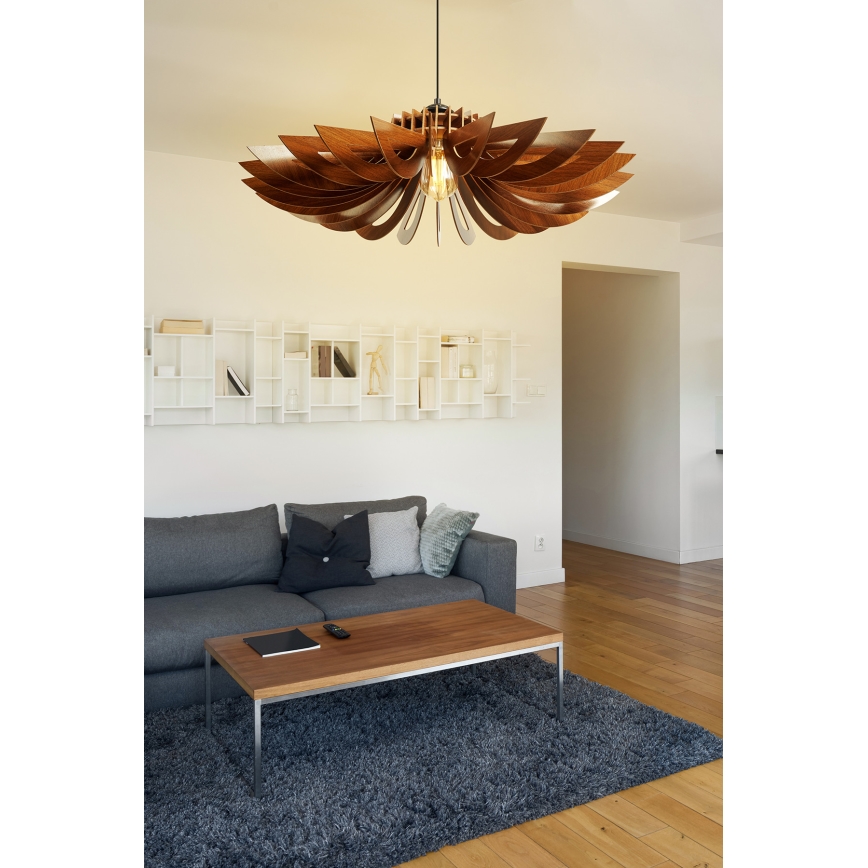 Żyrandol na lince 1xE27/60W/230V brązowy śr. 52 cm