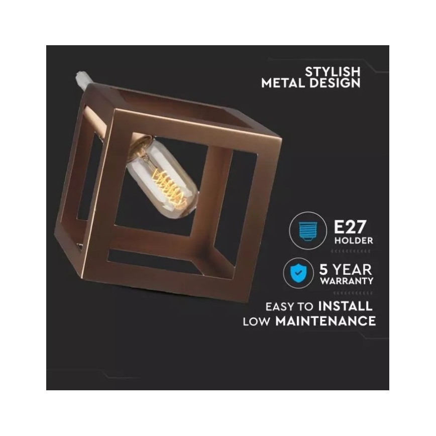 Żyrandol na lince 1xE27/60W/230V bronz
