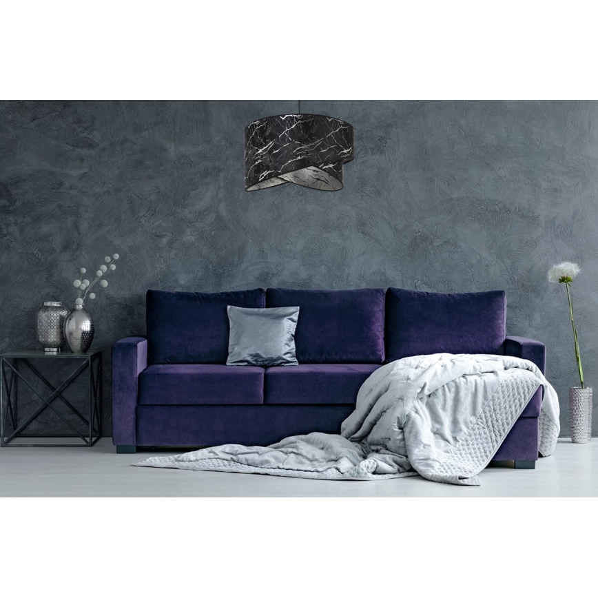 Żyrandol na lince 1xE27/60W/230V czarny/srebrny