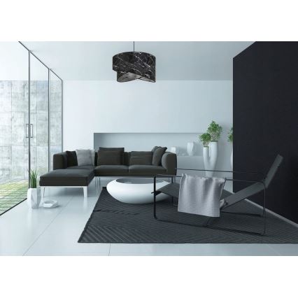 Żyrandol na lince 1xE27/60W/230V czarny/srebrny