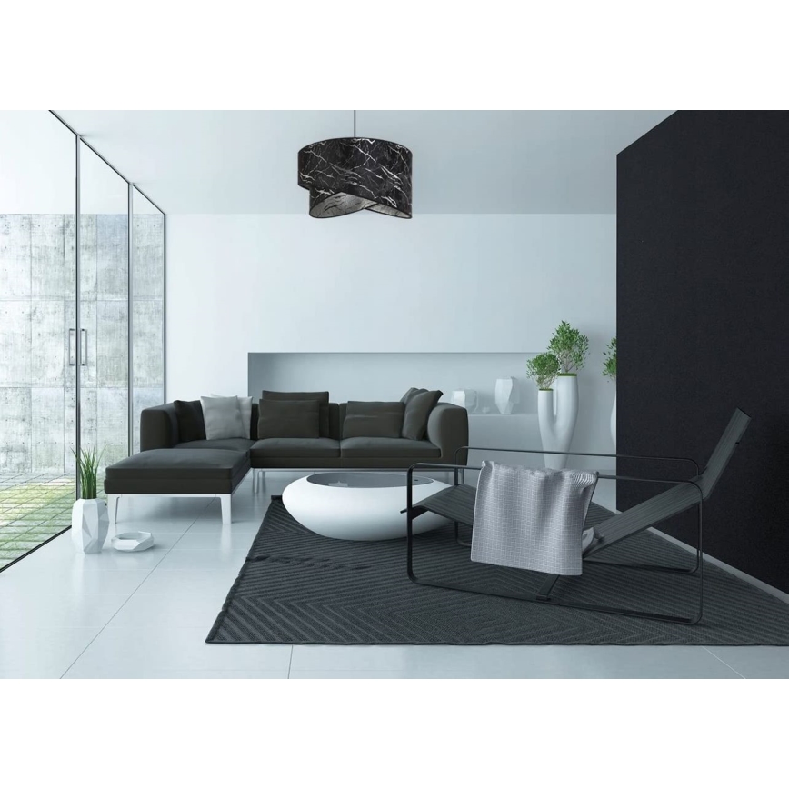 Żyrandol na lince 1xE27/60W/230V czarny/srebrny