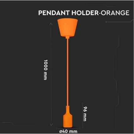 Żyrandol na lince 1xE27/60W/230V pomarańczowy