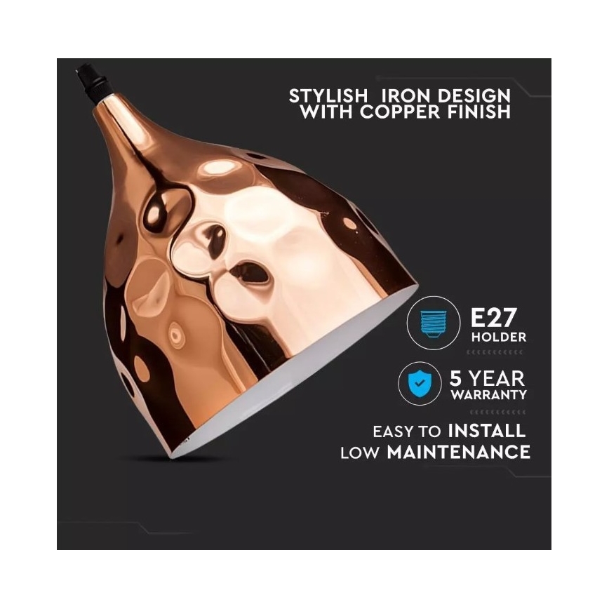 Żyrandol na lince 1xE27/60W/230V różowe złoto