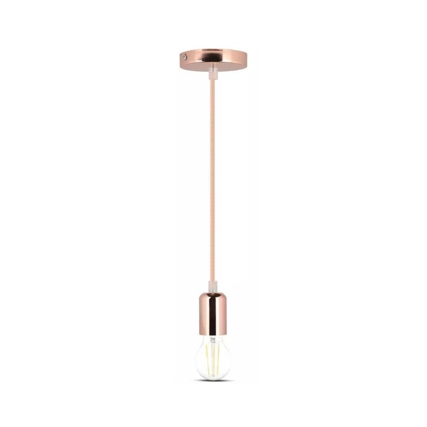 Żyrandol na lince 1xE27/60W/230V różowe złoto