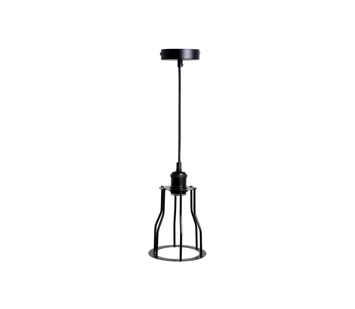 Żyrandol na lince 1xE27/60W/230V śr. 15 cm czarny