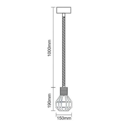 Żyrandol na lince 1xE27/60W/230V śr. 15 cm